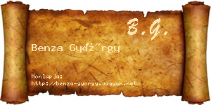 Benza György névjegykártya